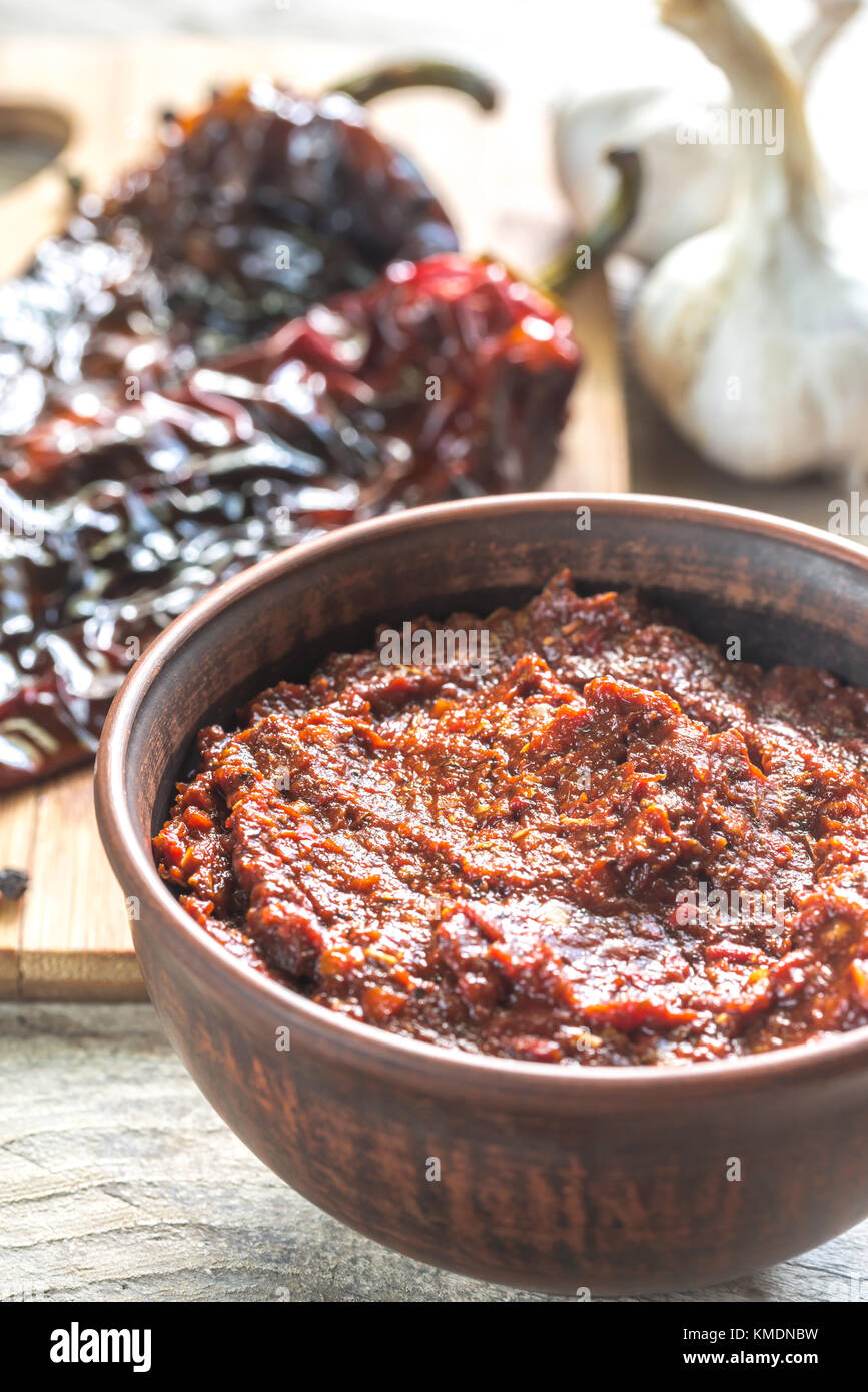 Bowl of adobo sauce Stock Photo