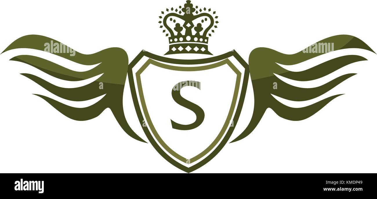 Wing Shield Crown Initial S Stock Vector Image & Art - Alamy