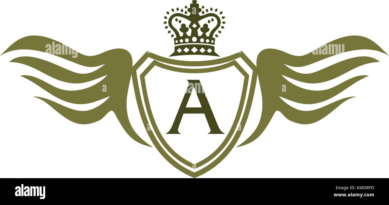 Wing Shield Crown Initial A Stock Vector Image & Art - Alamy