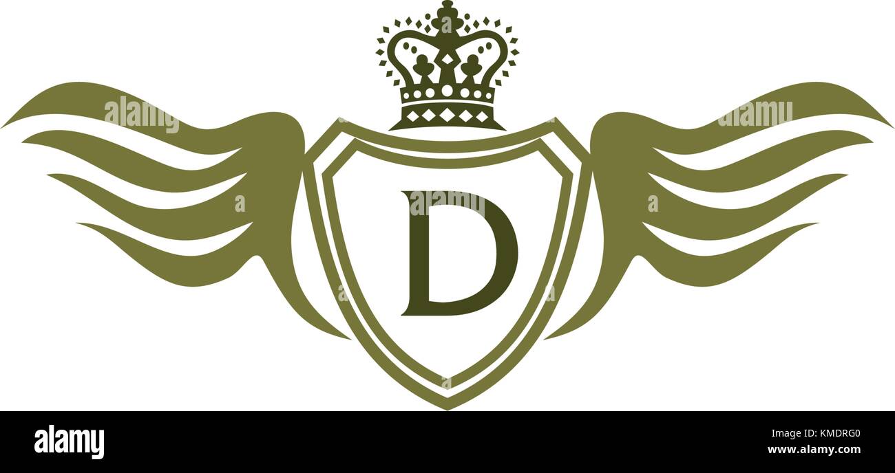 Wing Shield Crown Initial D Stock Vector Image & Art - Alamy