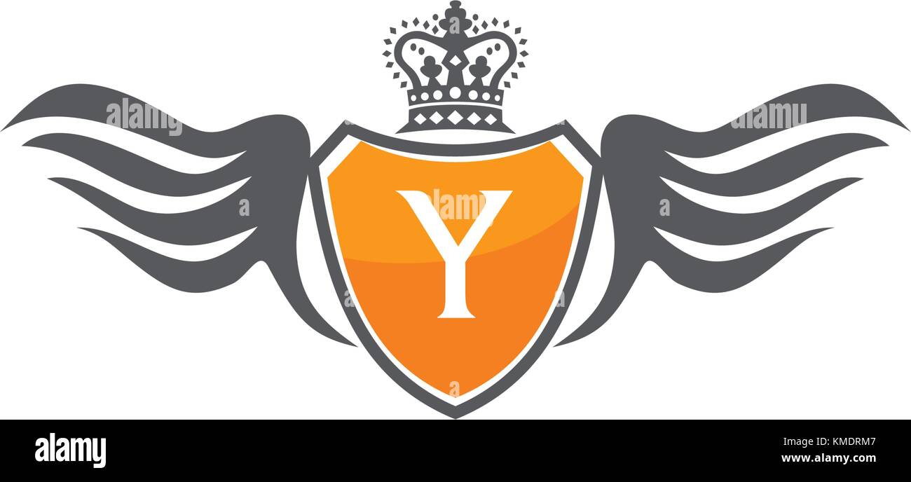 Wing Shield Crown Initial Y Stock Vector Image & Art - Alamy