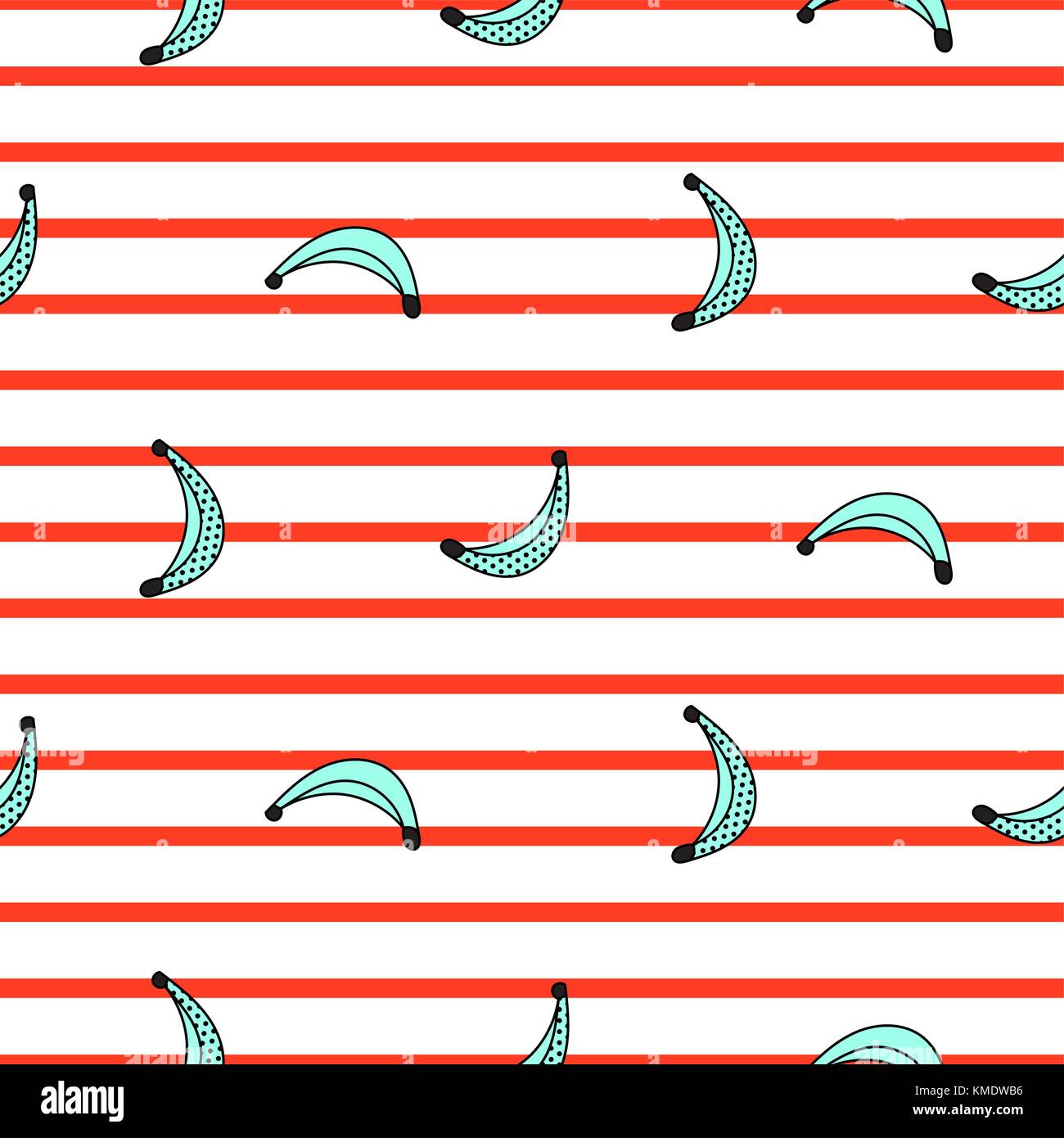 Seamless pattern with banana fruit doodle style vector Stock Vector ...