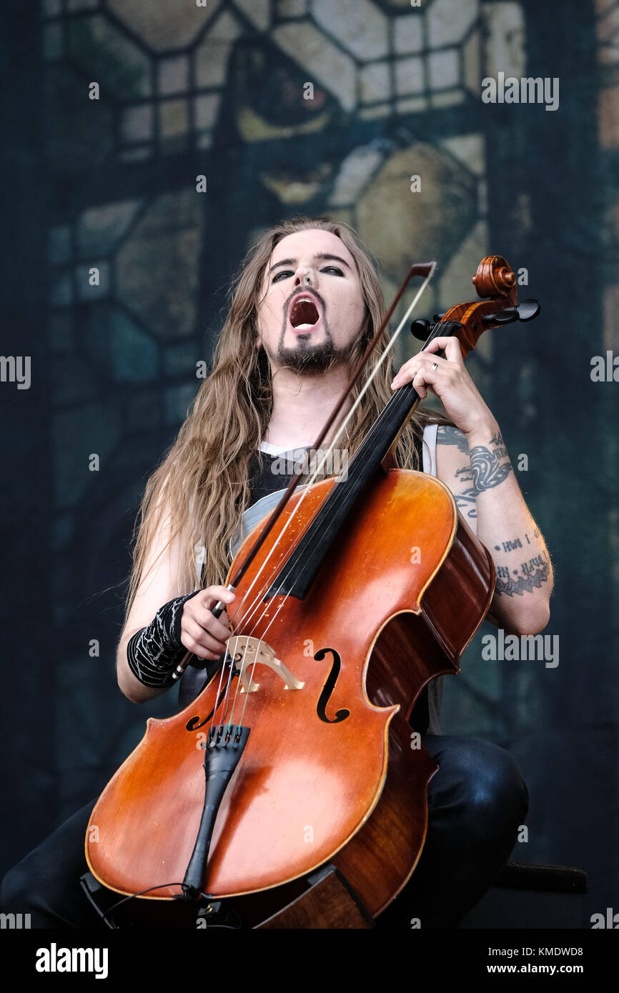 The Finnish cello metal band Apocalyptica performs a live concert at
