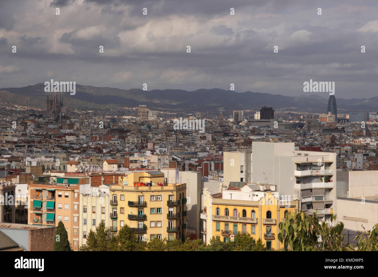 Barcelona cityscape view from Montjuic 2017 Stock Photo