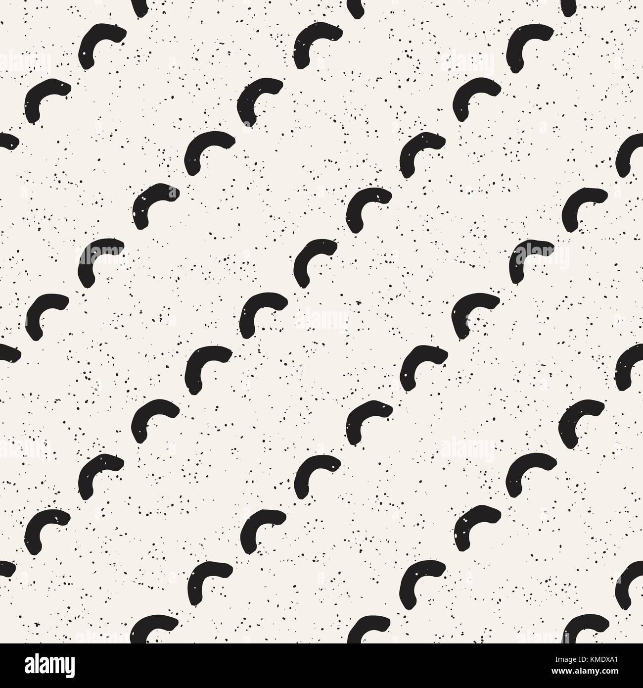 Hand drawn black and white ink abstract seamless pattern. Vector ...