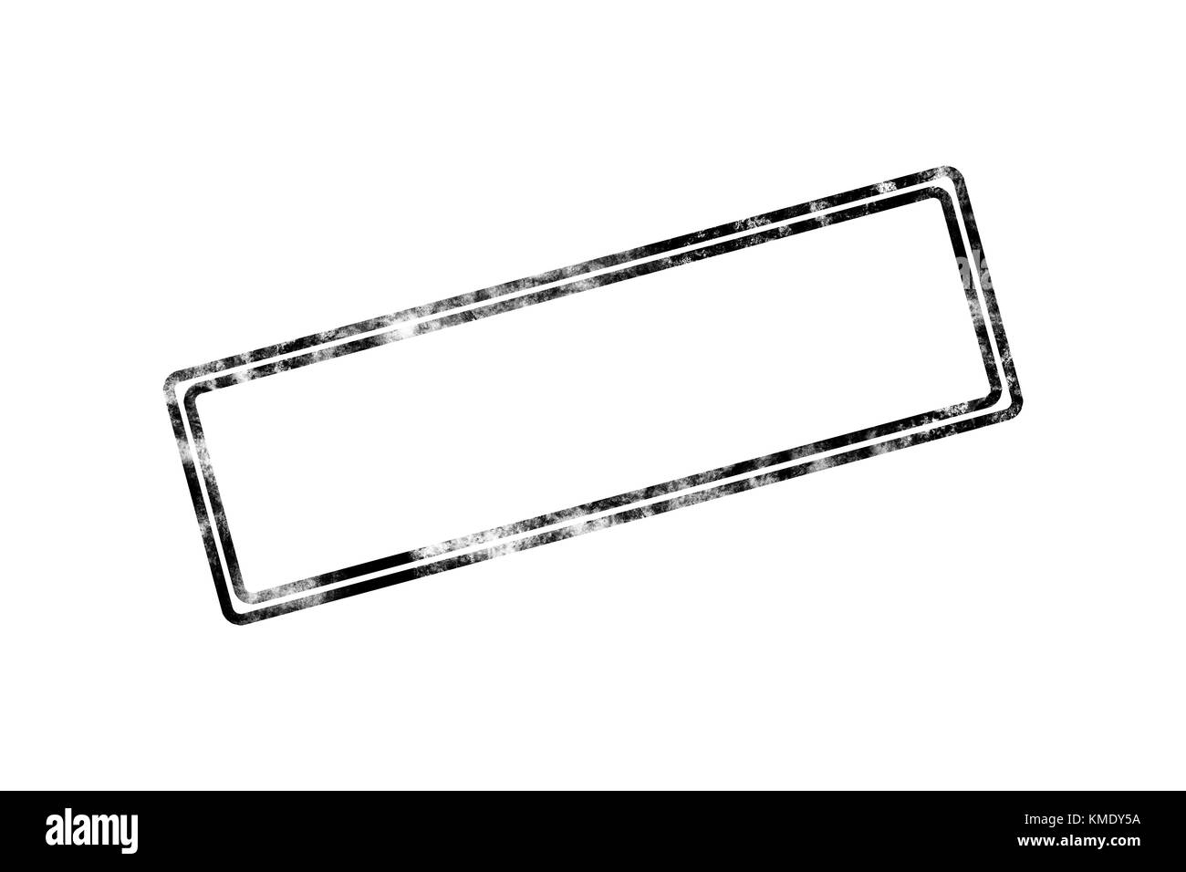 Illustrative blank empty stamp with black frame,border isolated on white background. Stock Photo