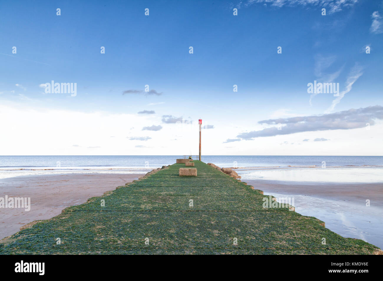Sea breaker/ outlet on beach at Mablethorpe, East Coast, England
