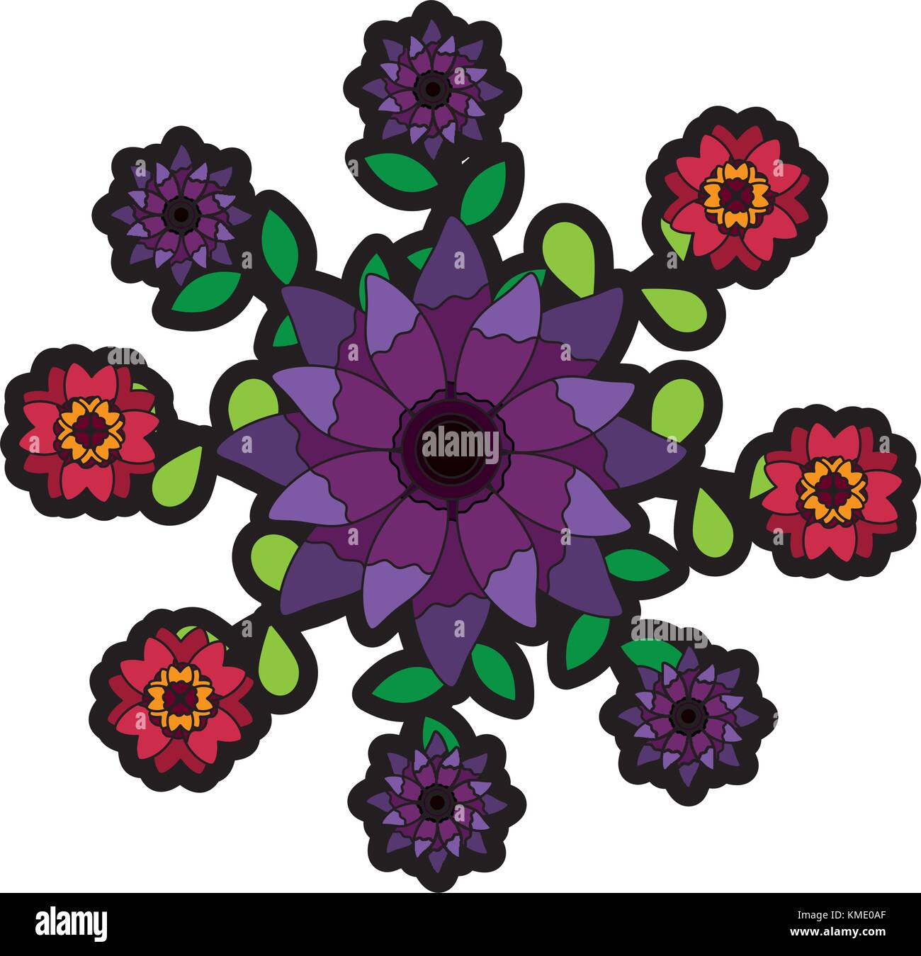 blooming spring flowers botanical natural Stock Vector Image & Art - Alamy