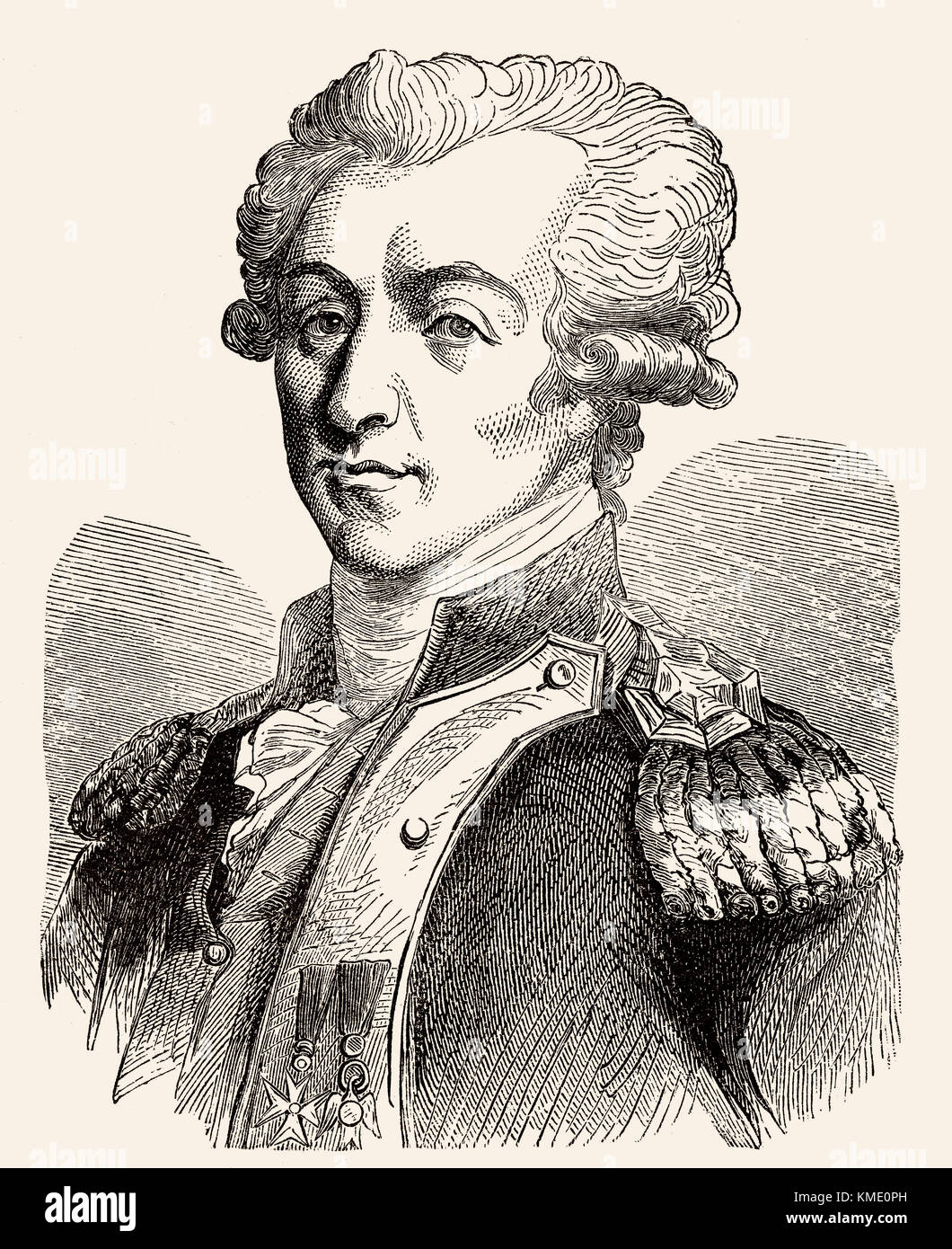Marie-Joseph-Paul-Yves-Roch-Gilbert du Motier, Marquis de La Fayette, 1757 - 1834, a French general Stock Photo