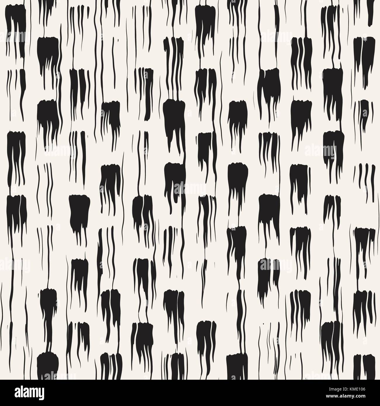 Vector seamless pattern with brush stripes and strokes. Black and white ...