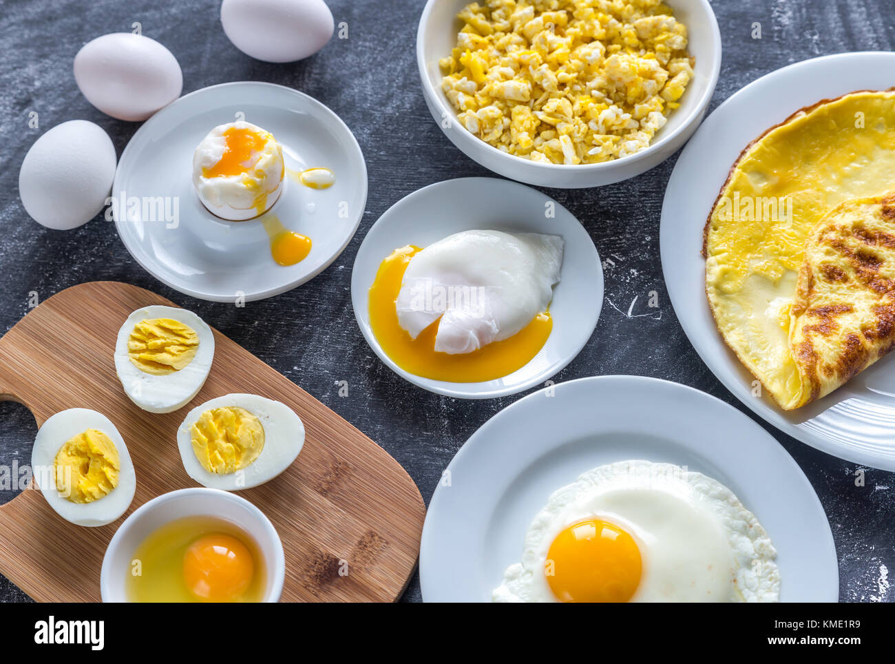 Different ways of cooking eggs Stock Photo Alamy