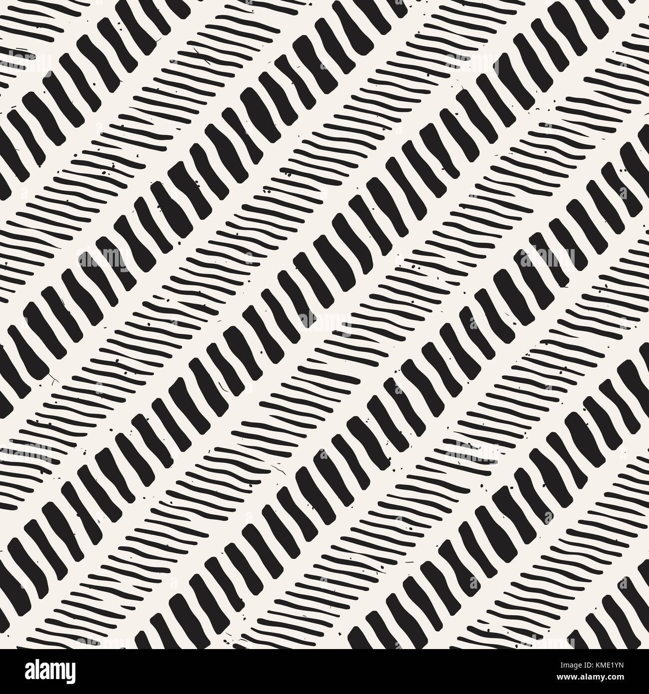 Seamless pattern with hand drawn brush strokes. Ink doodle grunge ...