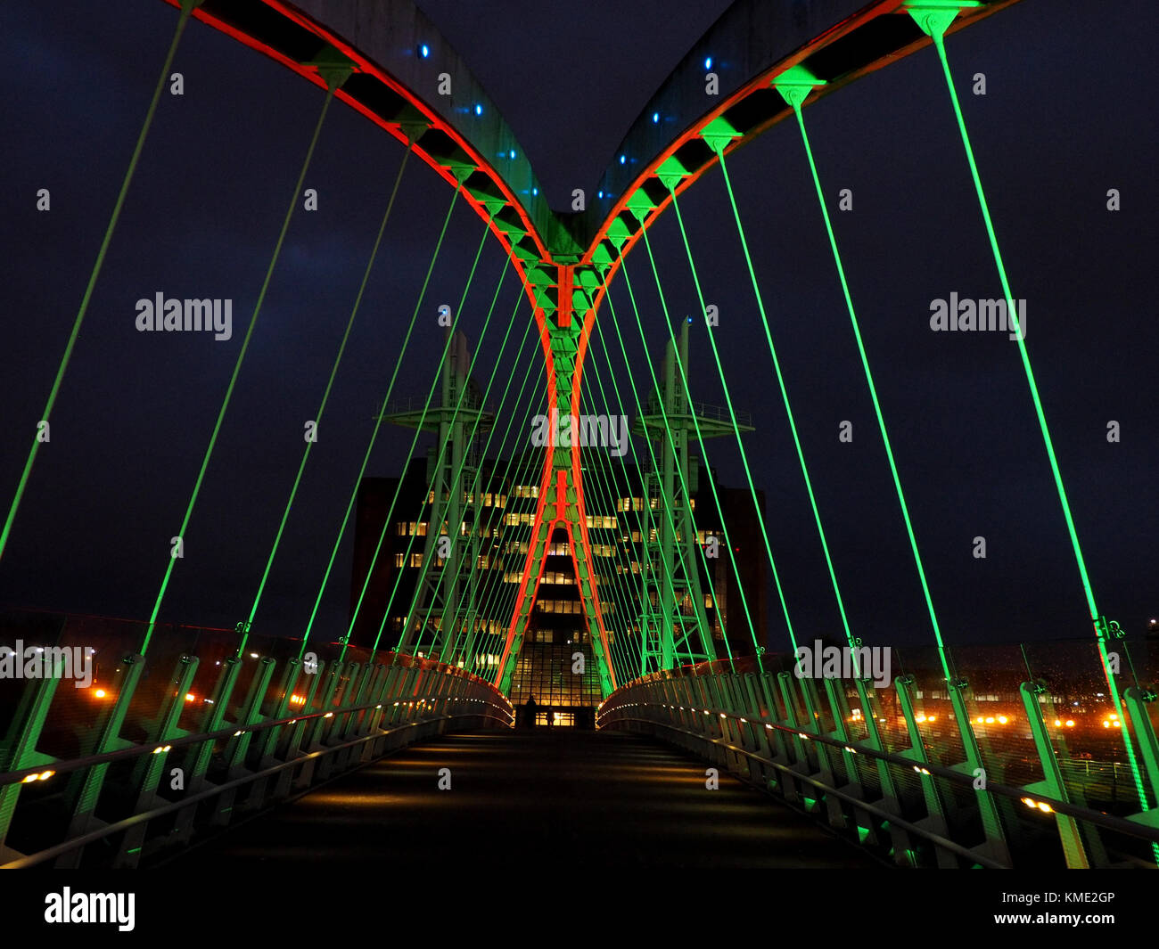constantly changing light display on the Lowry Bridge aka Millennium