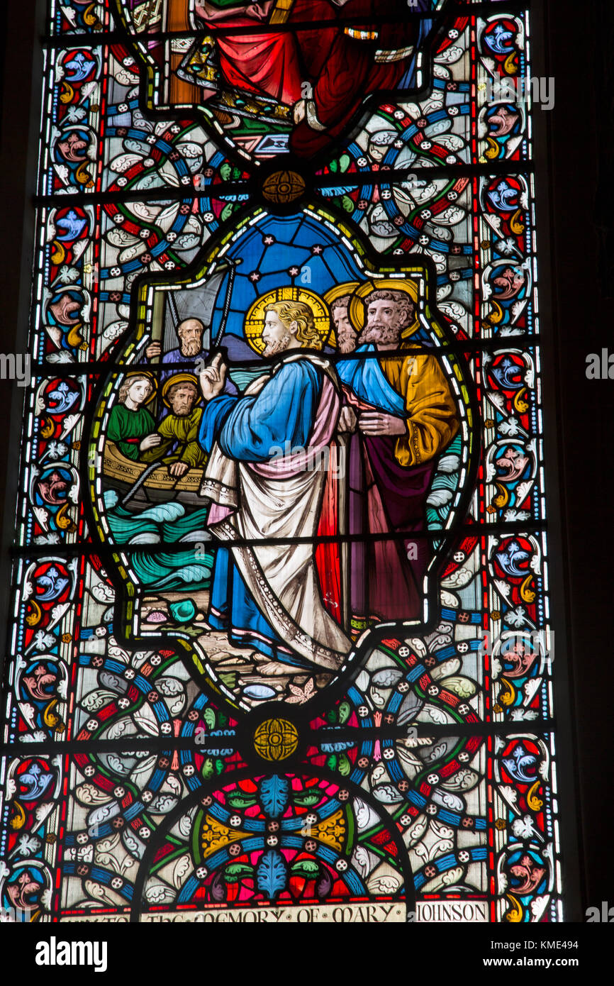 Stained Glass Window, Chichester Cathedral Church, UK Stock Photo Alamy