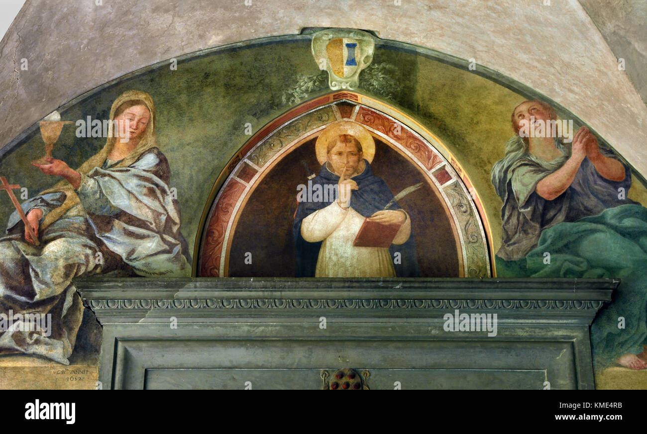 St Peter Martyr 1441-42 by Fra Angelico Frescoes (1438-50) Convent of San Marco - Museo del Convento di San Marco. Florence Italy Italian Stock Photo