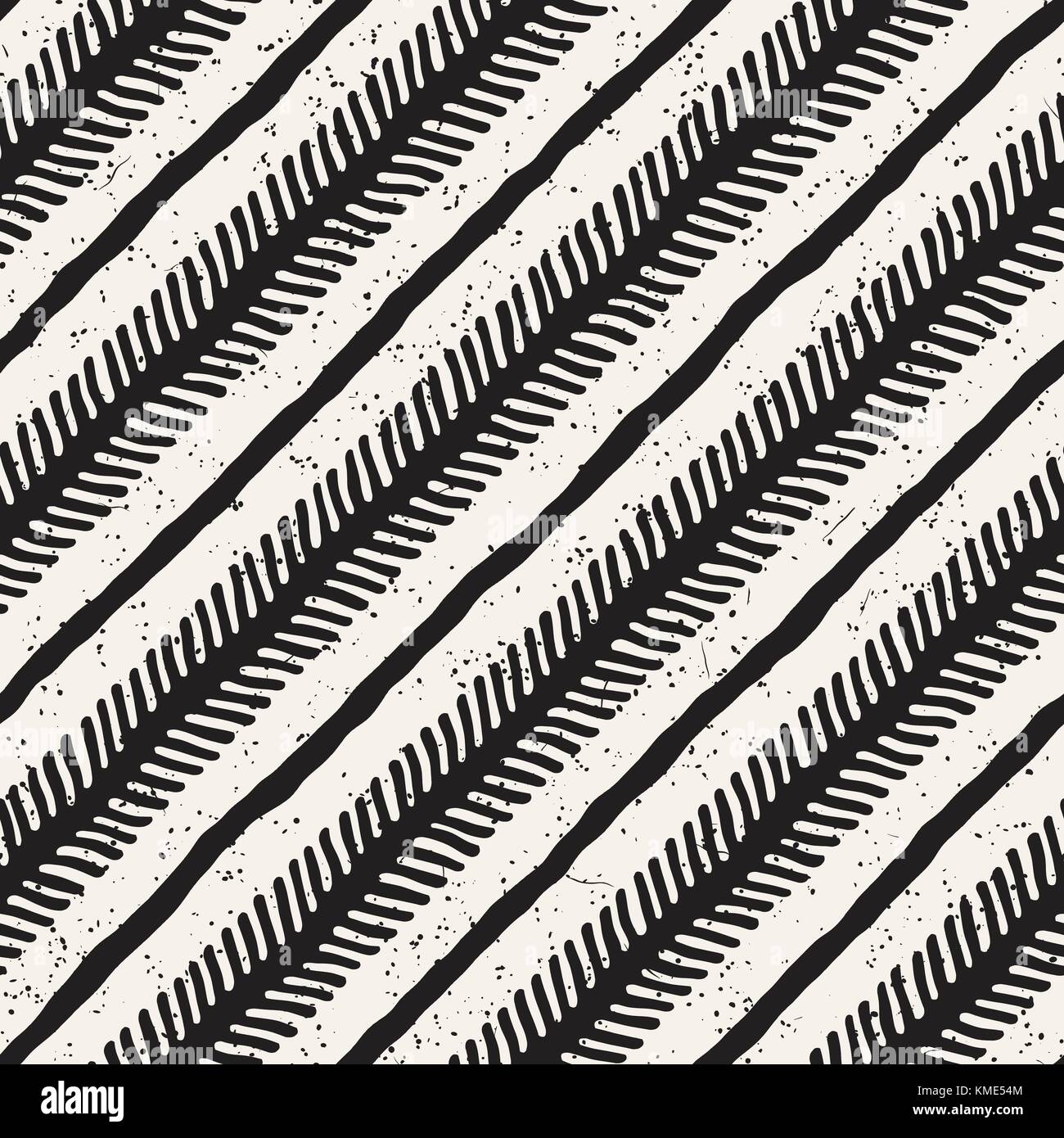 Seamless pattern with hand drawn brush strokes. Ink doodle grunge ...