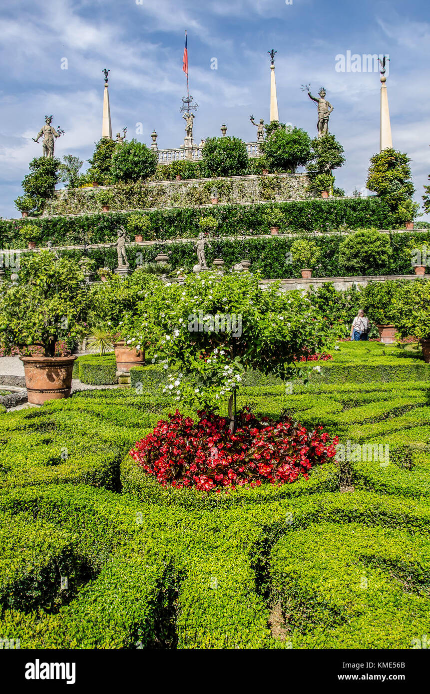 Isola Bella a natural treasure made even richer by human intervention; it has always been one of the favourite visitor attractions of Lake Maggiore Stock Photo