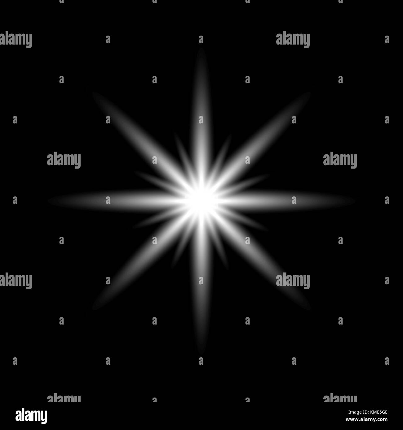 Transparent star for christmas isolated on black background Stock