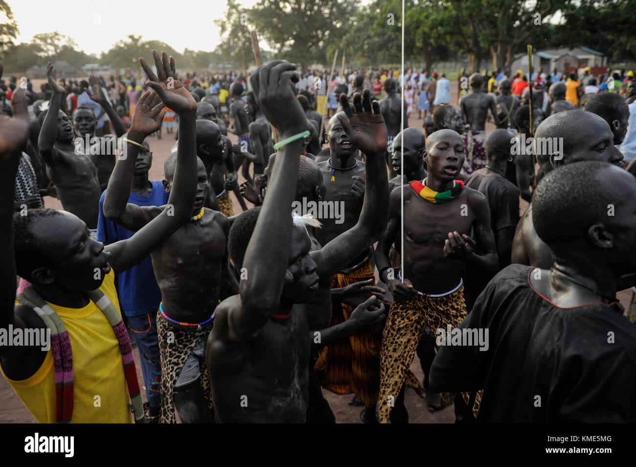 SOUTH SUDAN Lakes State Village Mapourdit Dinka Celebrate Harvest Festival With Dances SUED