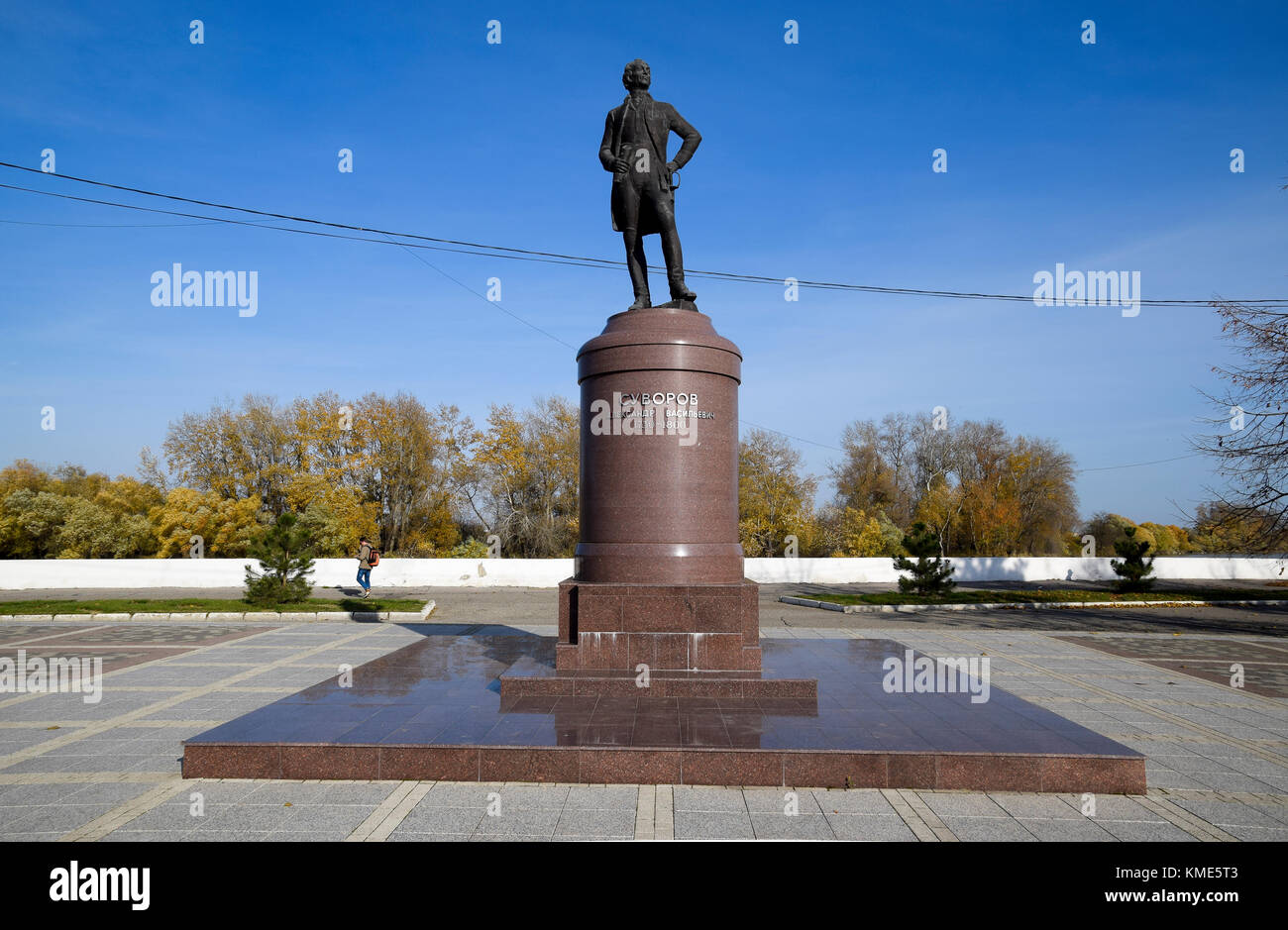 Monument to Suvorov. Monument to the great commander. Stock Photo