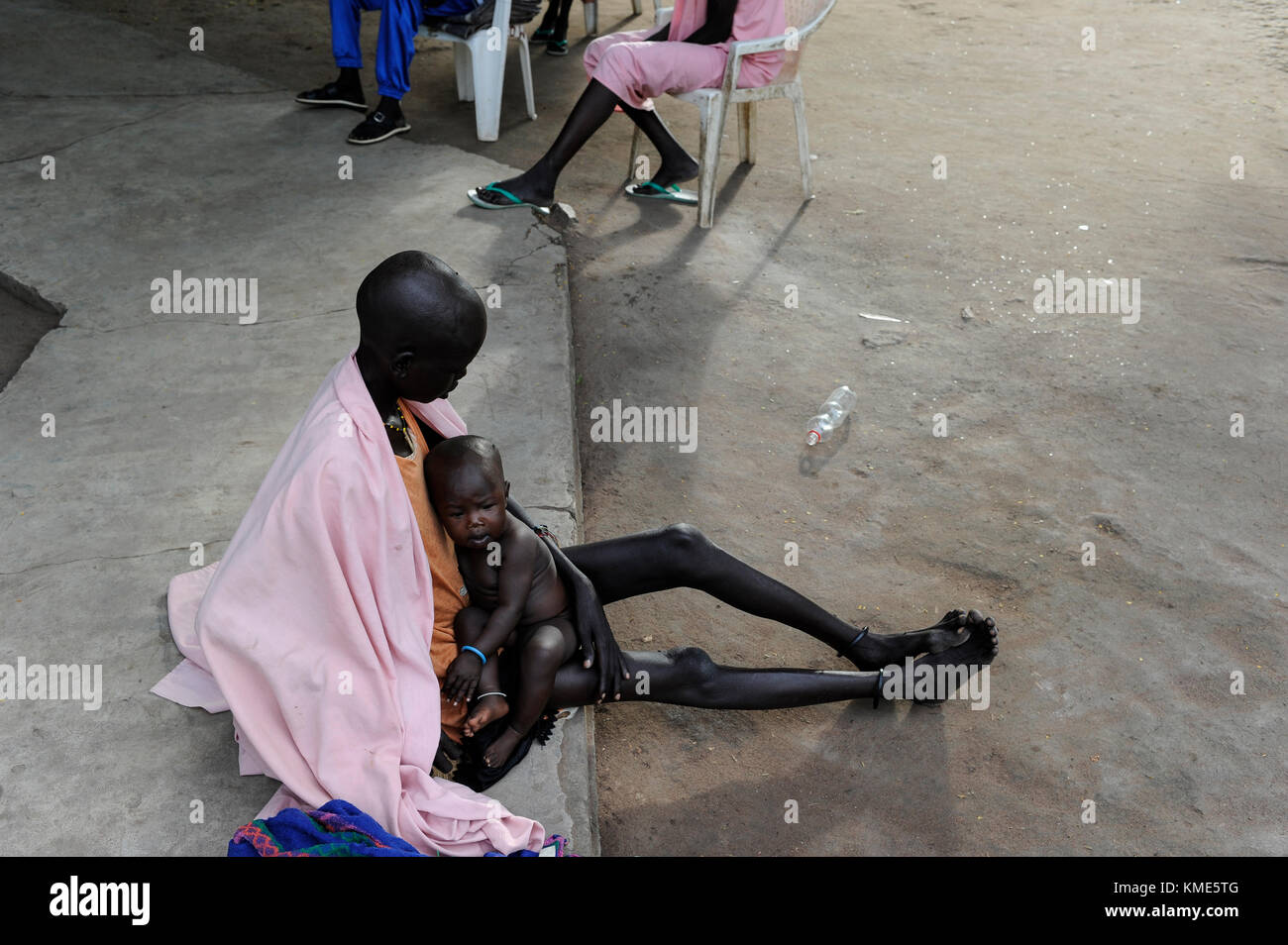 SOUTH SUDAN, Lakes State, hospital in village Mapuordit / SUED-SUDAN, Bahr el Ghazal regio , Lakes State, Mary Immaculate DOR Hospital der Comboni Missionare im Dinka Dorf Mapuordit Stock Photo