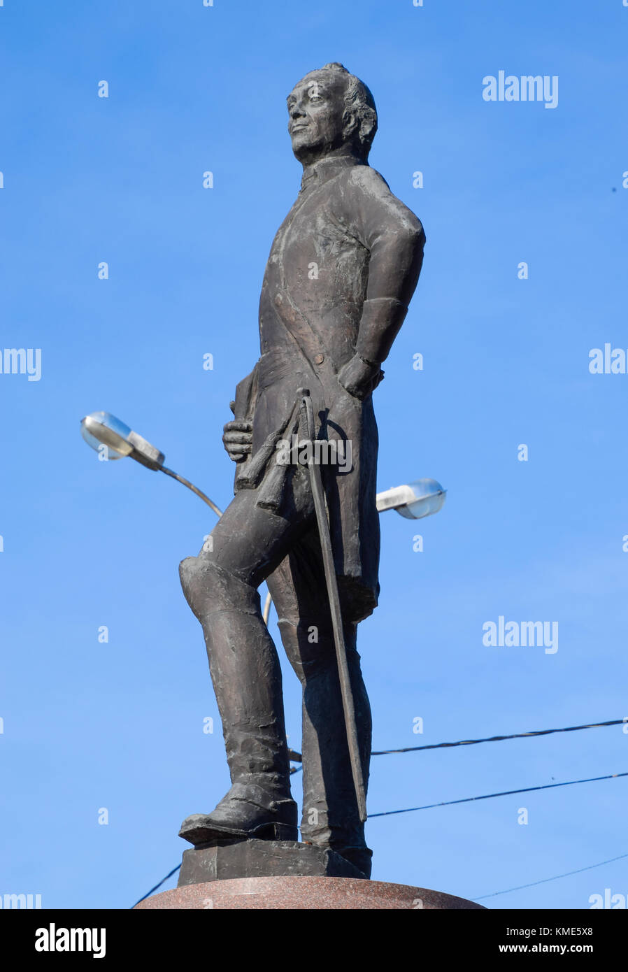 Monument to Suvorov. Monument to the great commander. Stock Photo