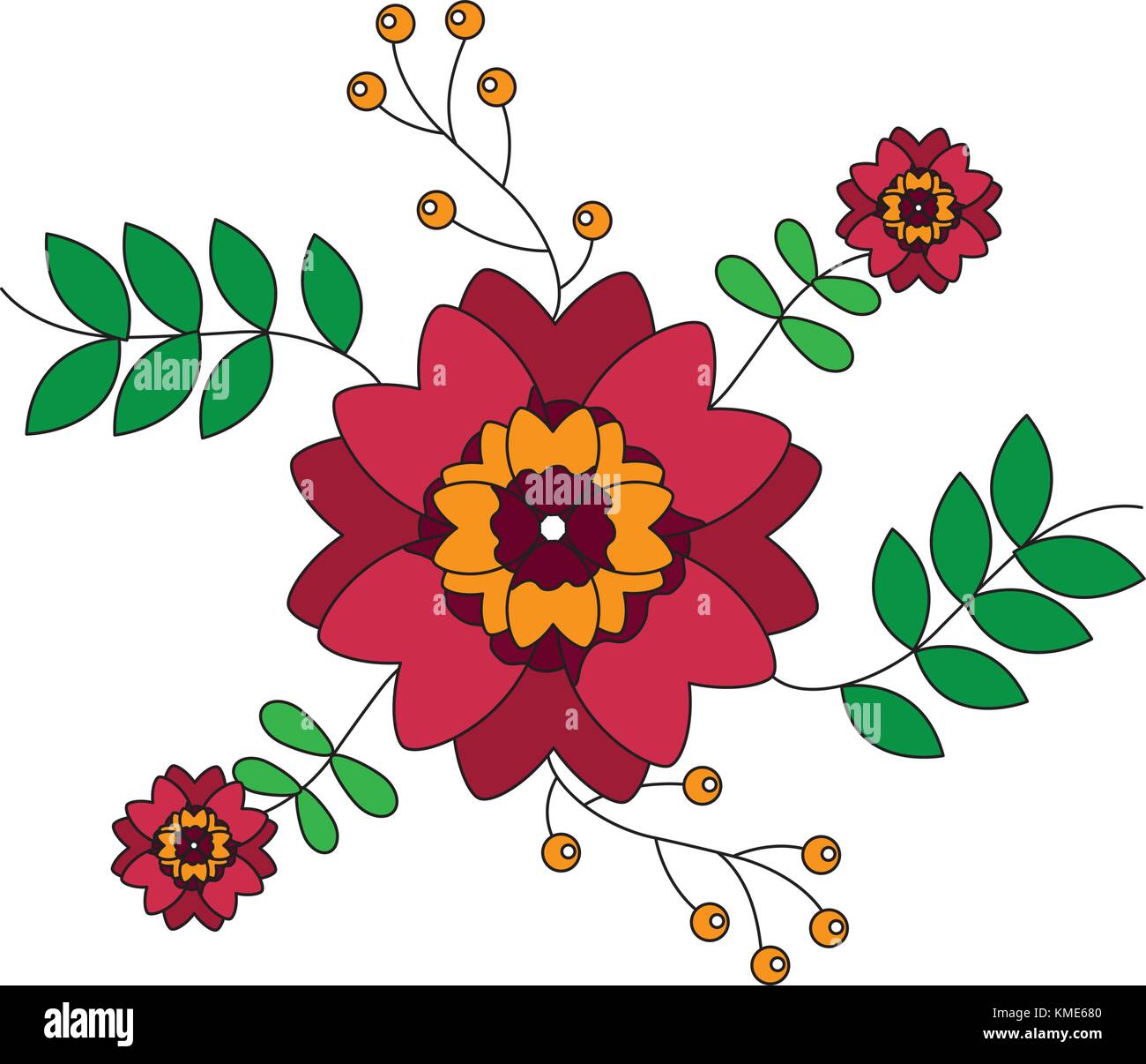 blooming spring flowers botanical natural Stock Vector Image & Art - Alamy