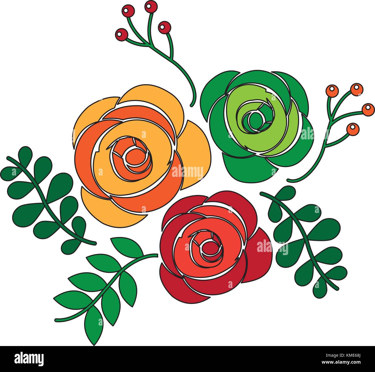 blooming spring flowers botanical natural Stock Vector Image & Art - Alamy