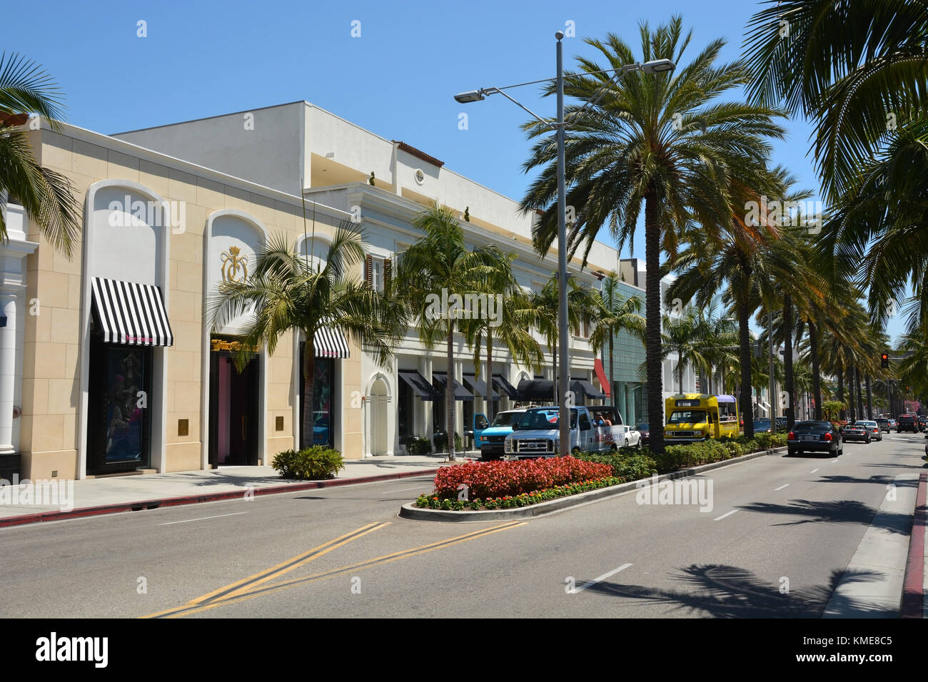 BEVERLY HILLS, CA AUG 21 Famous Rodeo drive street in Beverly Hills