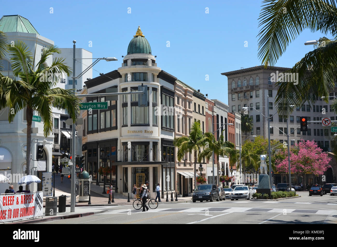 BEVERLY HILLS, CA AUG 21 Famous Rodeo drive street in Beverly Hills