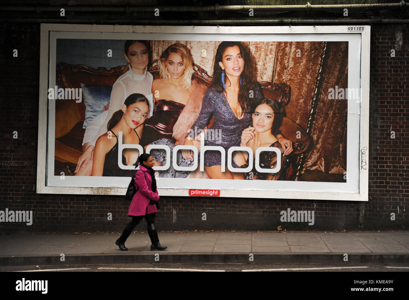 An advertising poster for boohoo the online shop in East Finchley, London  Stock Photo - Alamy