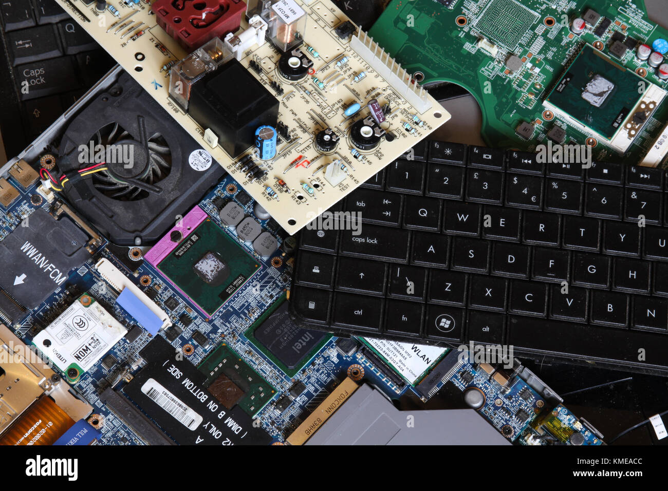 Waste Computer Ram Boards Waste circuit boards and computers. UK Stock Photo - Alamy