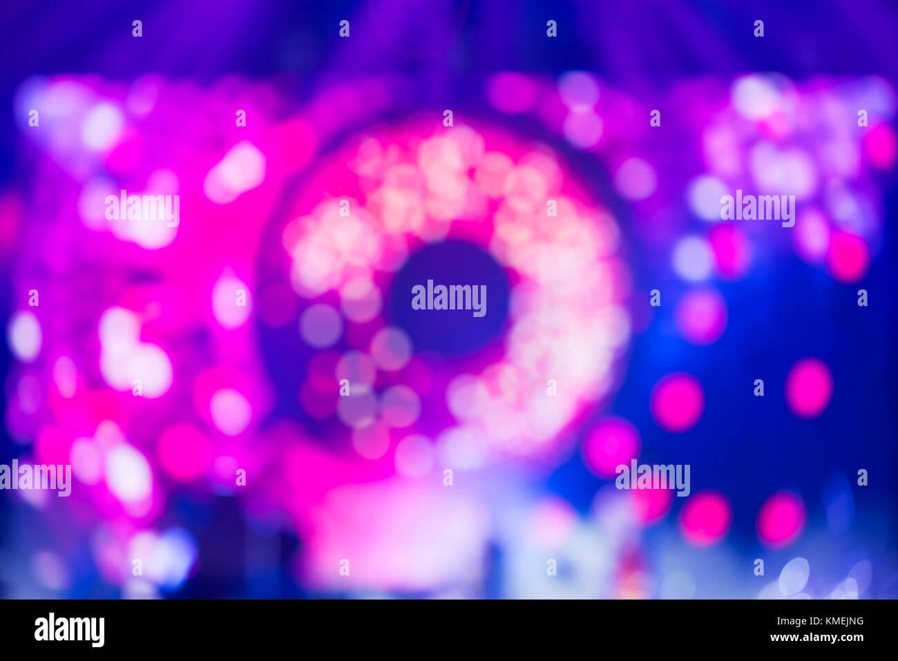 Music live show blue and purple lights  blurred background Stock Photo