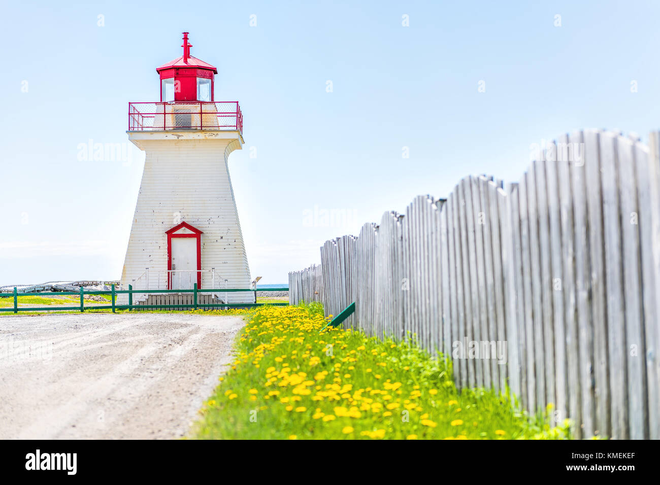 Bonaventure village pointe lighthouse in Quebec, Canada Gaspesie region