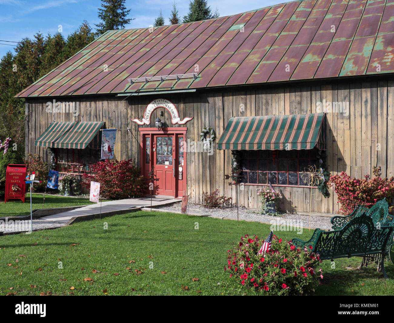 Weston Village Christmas Shop, Weston, Vermont. Stock Photo