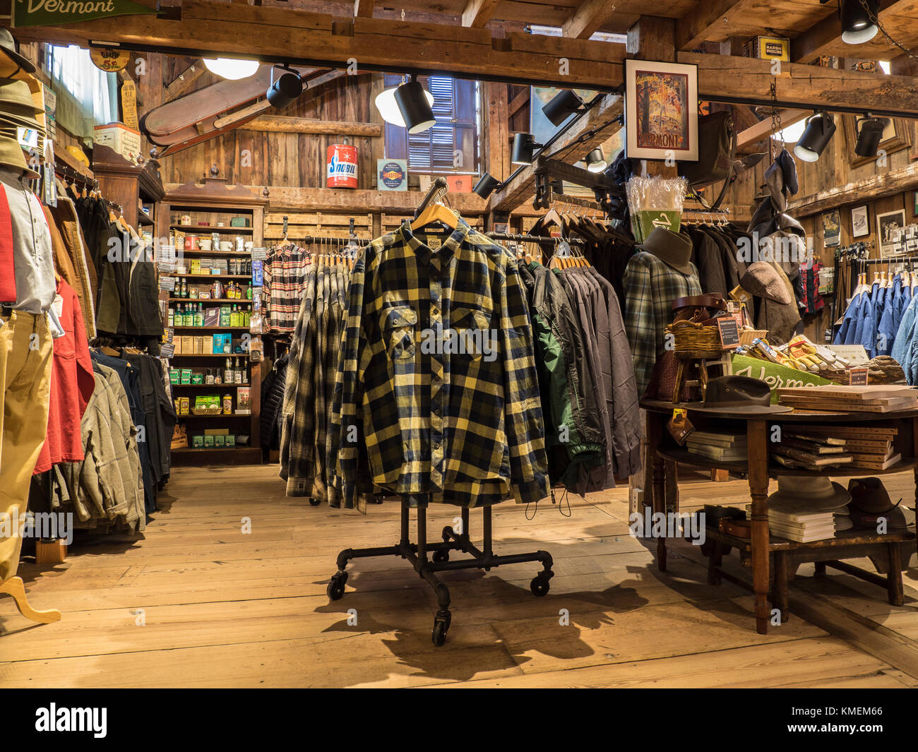 Menswear department, Vermont Country Store, Weston, Vermont. Stock Photo