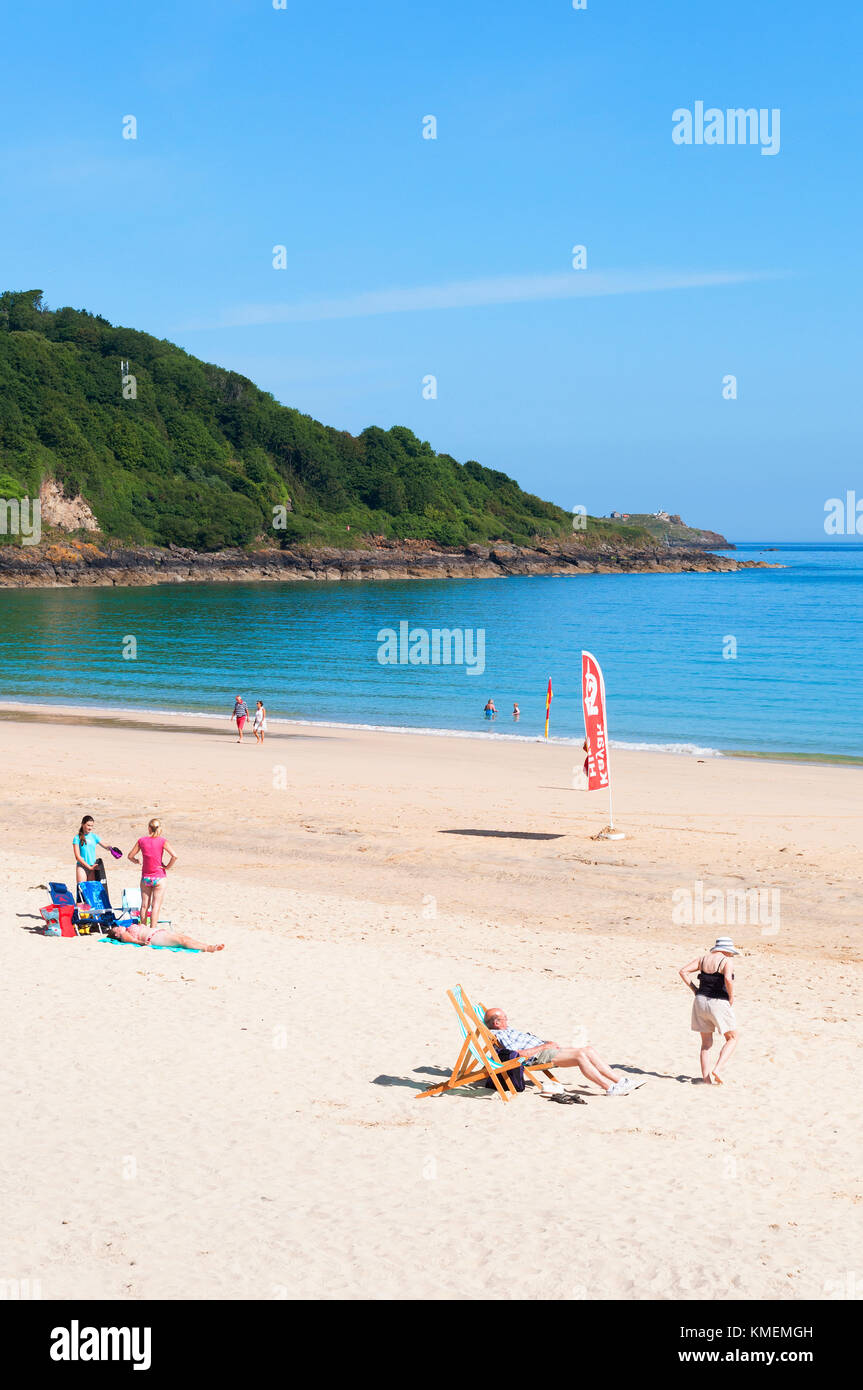 carbis bay near st.ives in cornwall, england, britain, uk. Stock Photo