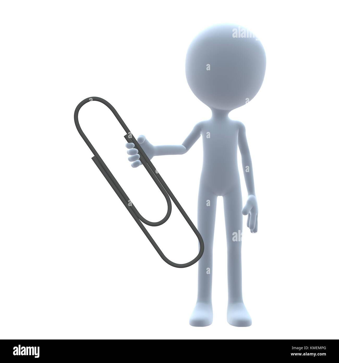3D guy with a paperclip on a white background Stock Photo Alamy