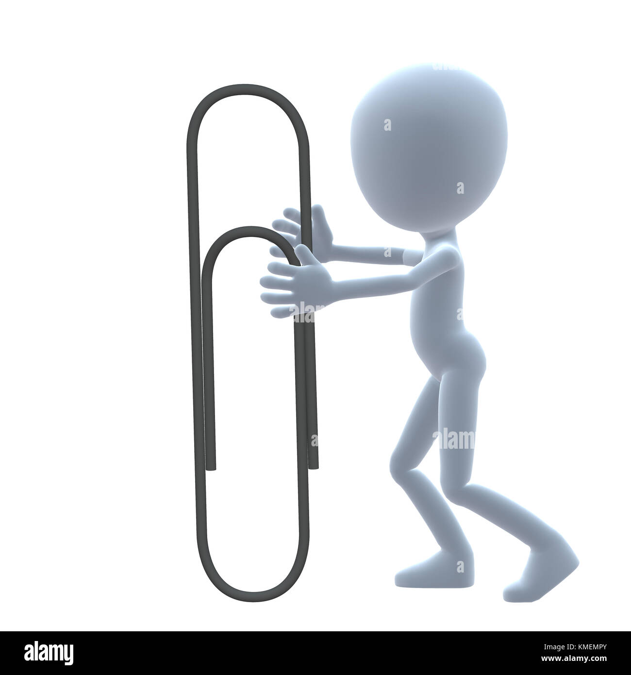 3D guy with a paperclip on a white background Stock Photo Alamy