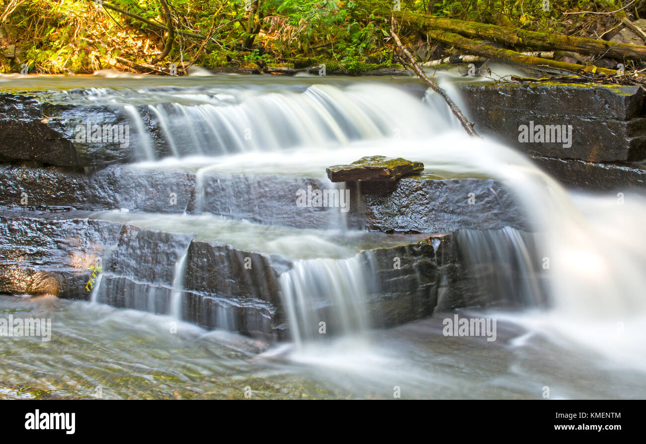 Joe Creek Falls in Sleeping Giant Provincial Park in Ontario Stock Photo