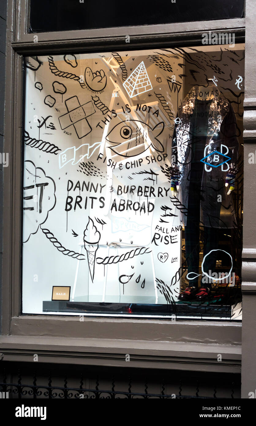 Window display at the Burberry Store in SoHo in New York City Stock Photo -  Alamy