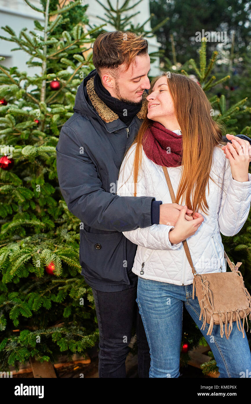Old woman and young man kissing hi-res stock photography and images - Alamy