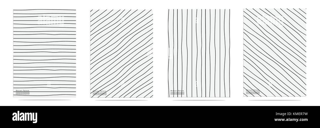 Abstract Pattern With Lines Hand Drawn Set Stock Vector Image & Art - Alamy