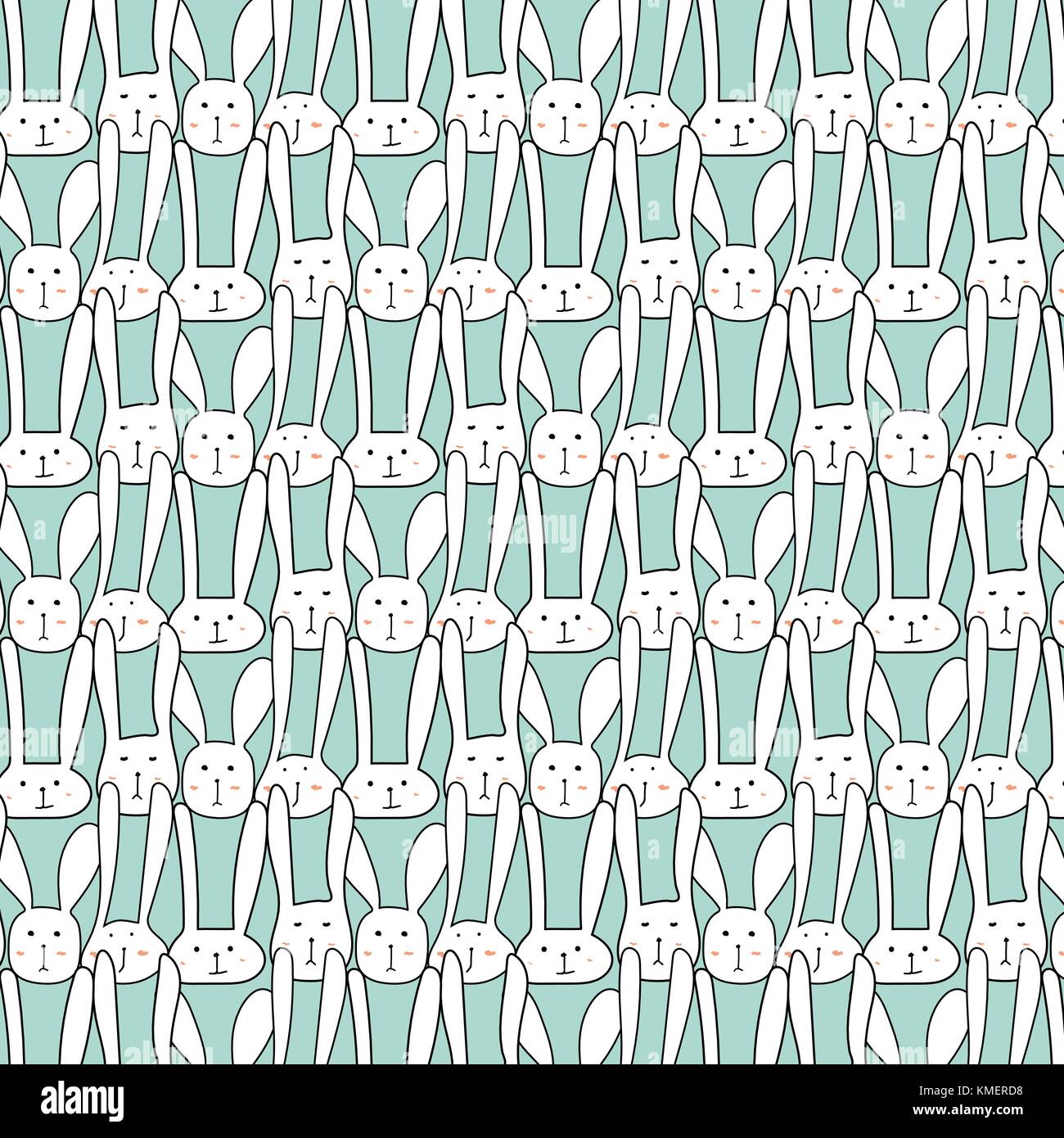 Pattern With Cute Bunnies. Vector Illustration Background Stock Vector ...