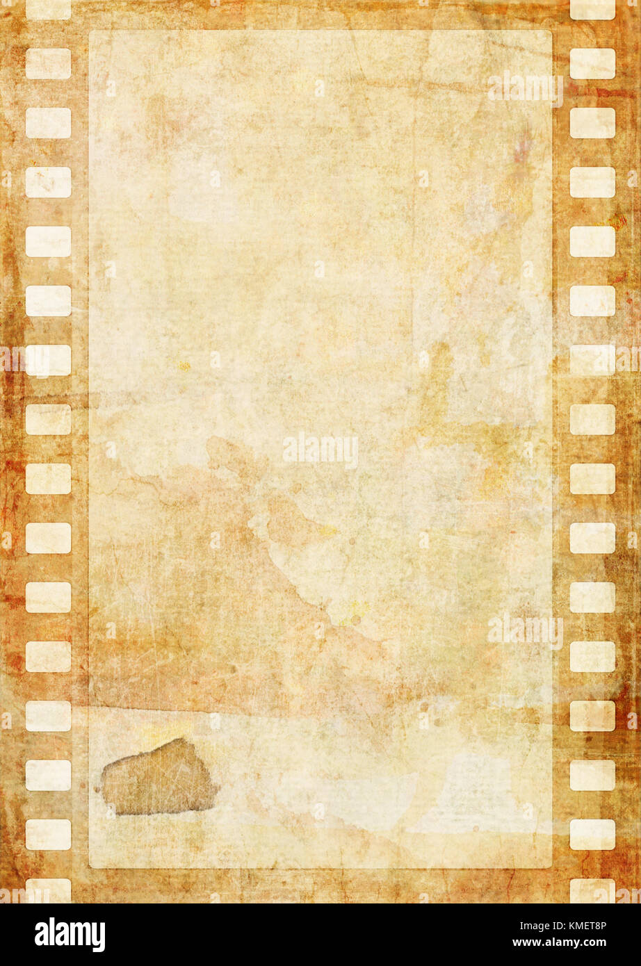 Grunge paper background with film strip border Stock Photo - Alamy