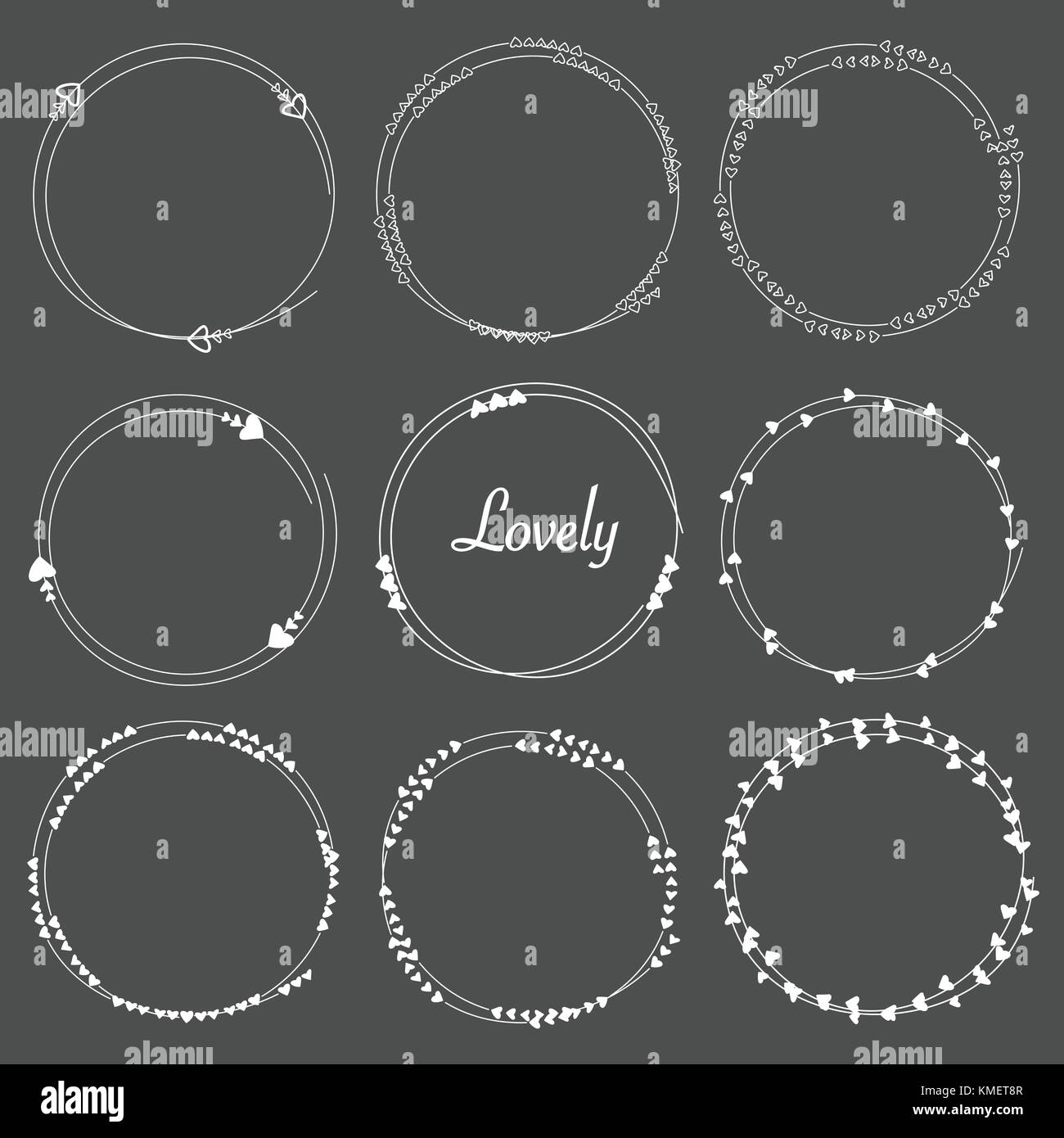 Round Divider Vector Set Of Dividers Round Frames For Decoration. Handmade Vector ...