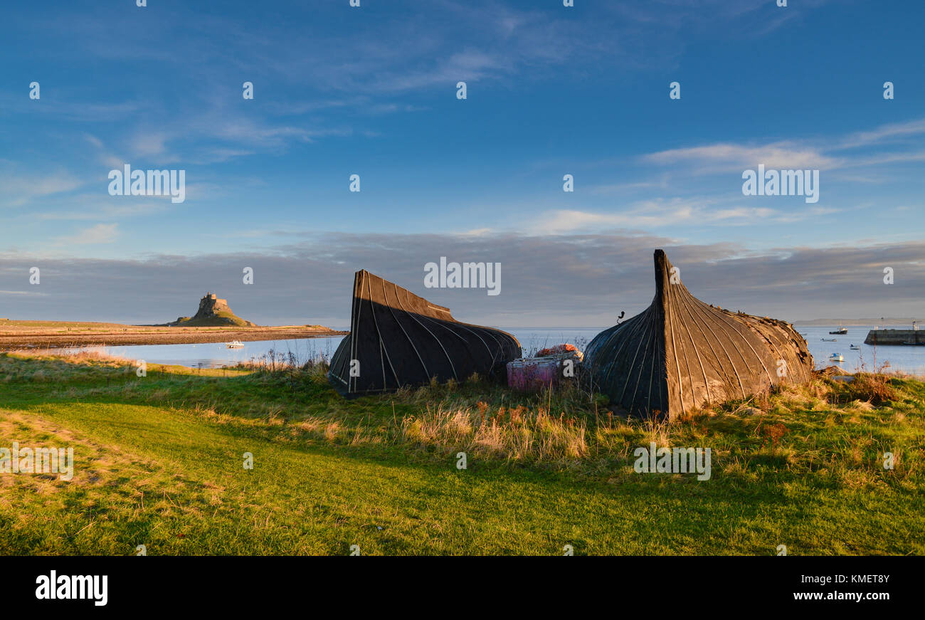 Former Herring fishing trawlers converted to be fishermens sheds Stock Photo