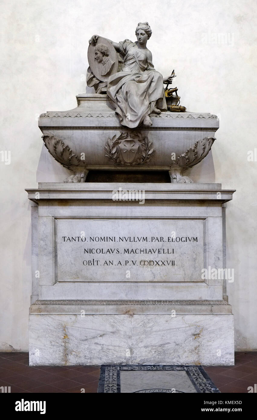 tomb of nicholas machiavelli, santa croce basilica, florence, italy Stock Photo