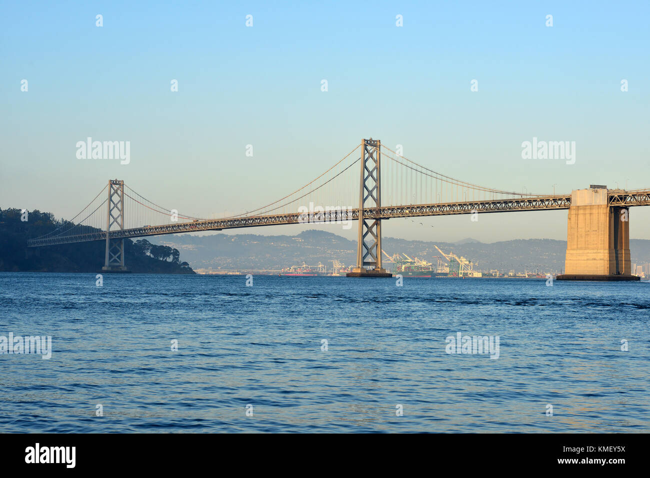 Oakland-San Francisco Bay Bridge on a June evening Stock Photo