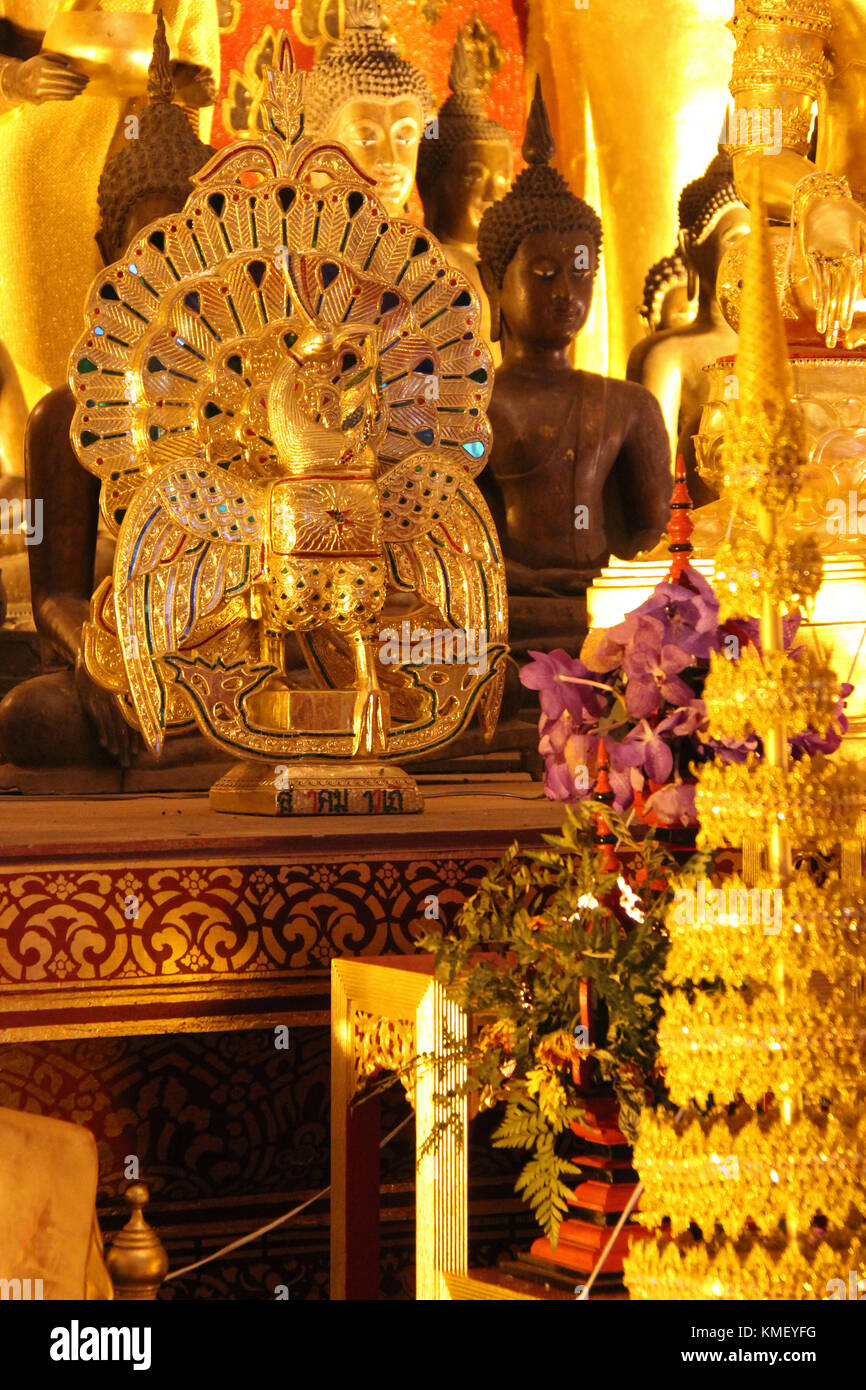 In a buddhist temple (Wat Chedi Luang) in Chiang Mai (Thailand). Stock Photo